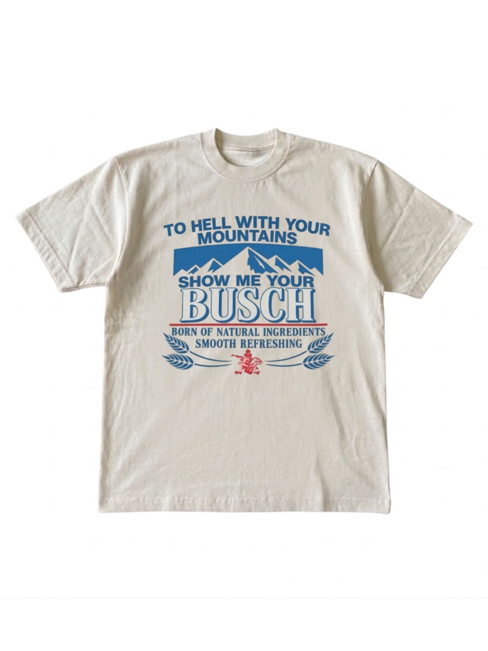 Gildan Show Me Your Graphic Tee - Cream with Blue Print